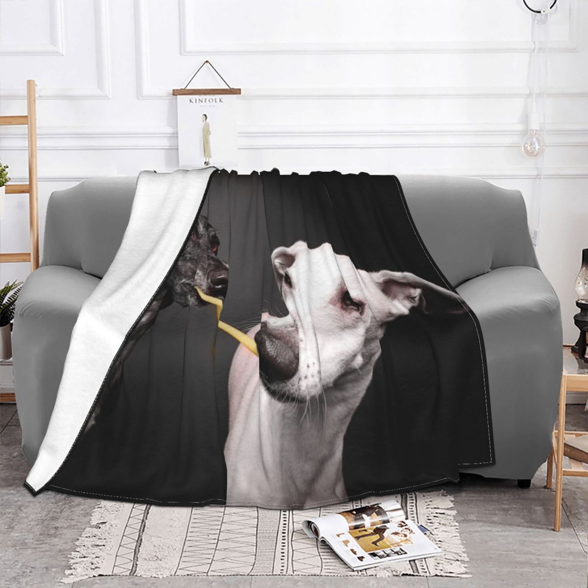 Greyhound Throw Greyhound Whippet Lurcher Galgo Dog Blankets Coral... – Grandado