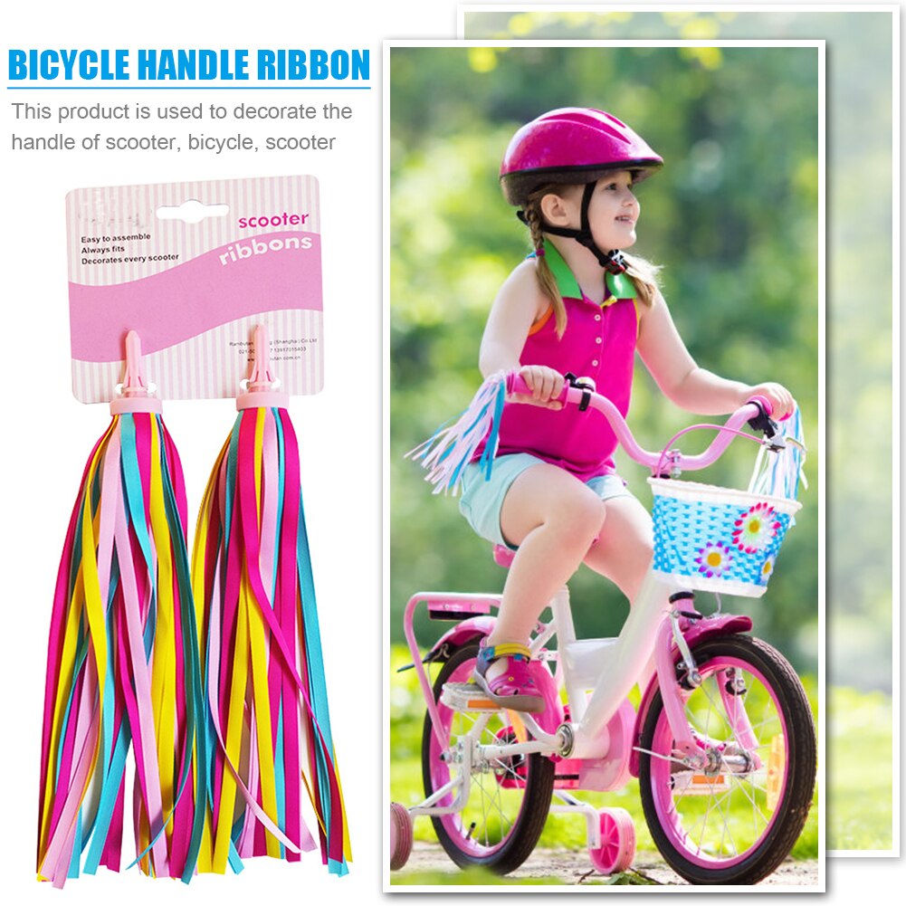 Manillar de bicicleta con flecos coloridos para niños, decoración para bicicleta, cintas con borlas, accesorios para ciclismo, 2 uds.