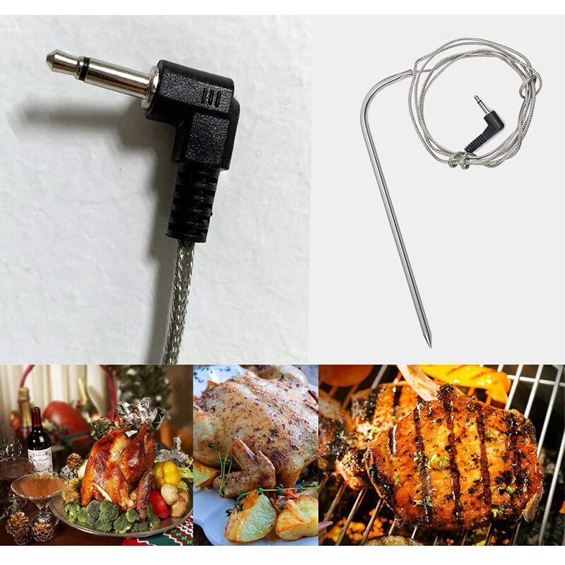 2 pakke erstatning høj temperatur bbq vandtæt kødprobe temperatur sonde til pillegriller pille og rygere