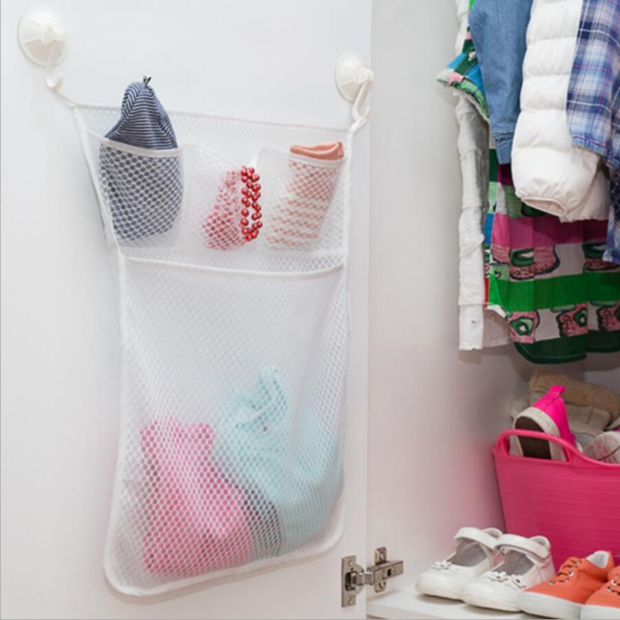 Cesta de malla para bebé, juguete de bañera para niños, red de almacenamiento, bolsa colgante plegable, organizador para baño, bañera de bebé