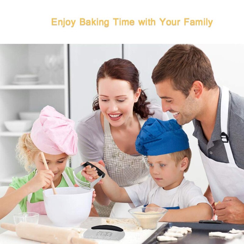 Cortador de repostería y Raspador Set batidora de masa de acero inoxidable, espátula-cortador de masa para Pizza/galletas-Picadora herramientas para masa para hornear