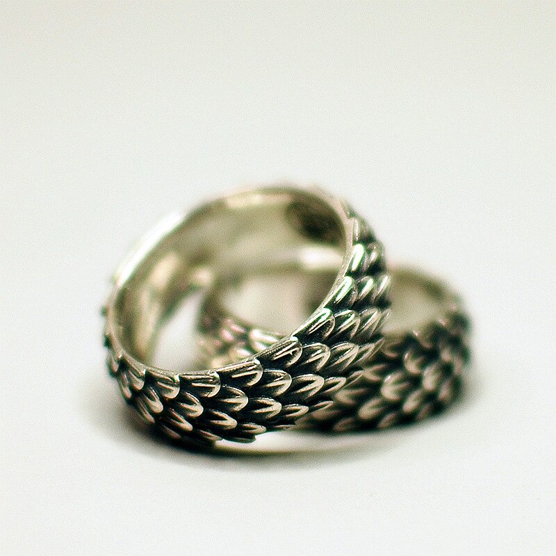 Original Retro Dragon Scale Inverse Scale Male Ring Boyfriend Personality Simple and Versatile