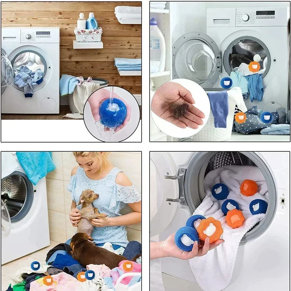 Wasballen Dierenhaarverwijderaar Herbruikbare wasmachine Lint Catcher Kleding Pluis Bontreiniger Huisreinigingsgereedschap