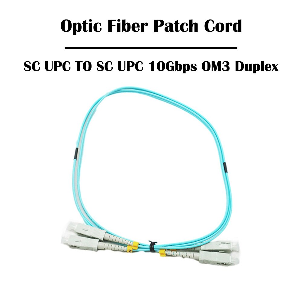 5 Pieces/lot 1.0m SC UPC TO SC UPC 10Gbps OM3/ 40Gbps OM4 MM 50/125 Multi Mode Fiber Patch Cord Duplex 2.0mm FTTH Jumper Cable: 10G OM3