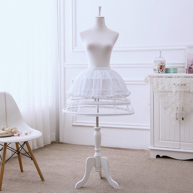 Puffy Short Lolita Hoop Petticoat Crinoline Underskirt: white