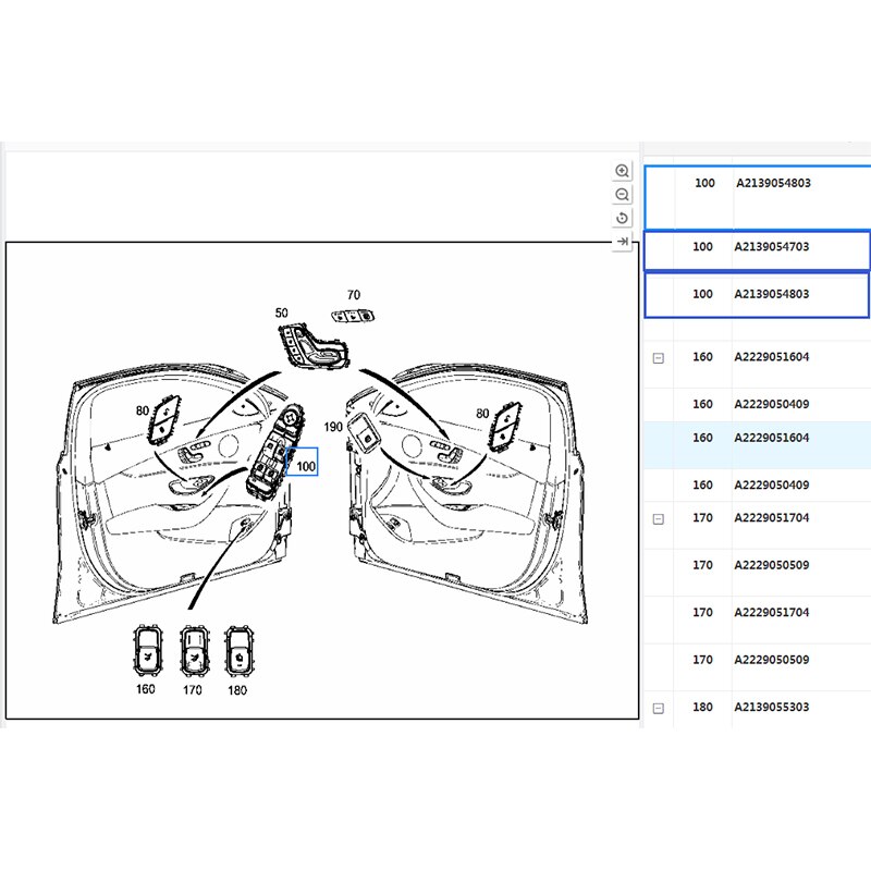 2139054803 2229052004 Power Window Switch Voor Mercedes Benz W213 W222 E Klasse 4 Cls 300 350 400 450 amg E63 43 180 200