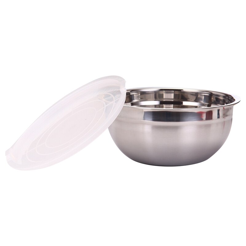 FAB4HOME Grote roestvrijstalen mengkom met antislip siliconen bodem - metalen keukenkom voor bakken, koken, salade - vaatwasmachinebestendig, 28 cm