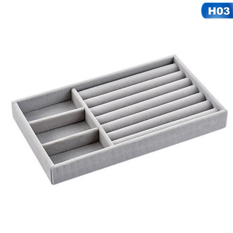 Stackable Velvet Jewelry Tray for Earring Necklace Bracelet Ring Organizer Display Storage Box Jewelry Packaging: 3
