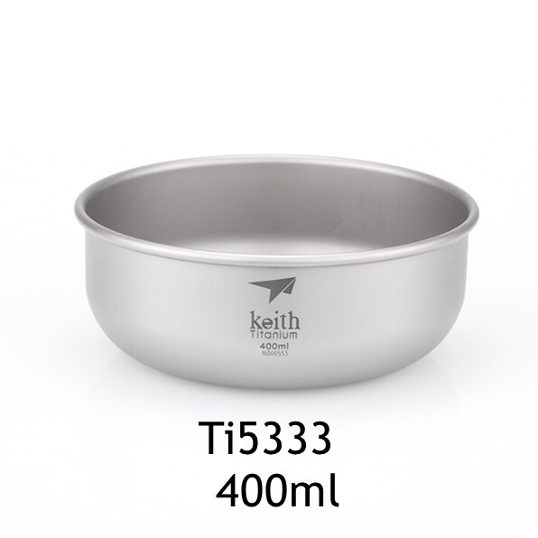 Keith camping pure titanium kommen 300ml-900ml kommen kookgerei servies bestek  ti5333-ti5338: 400ml
