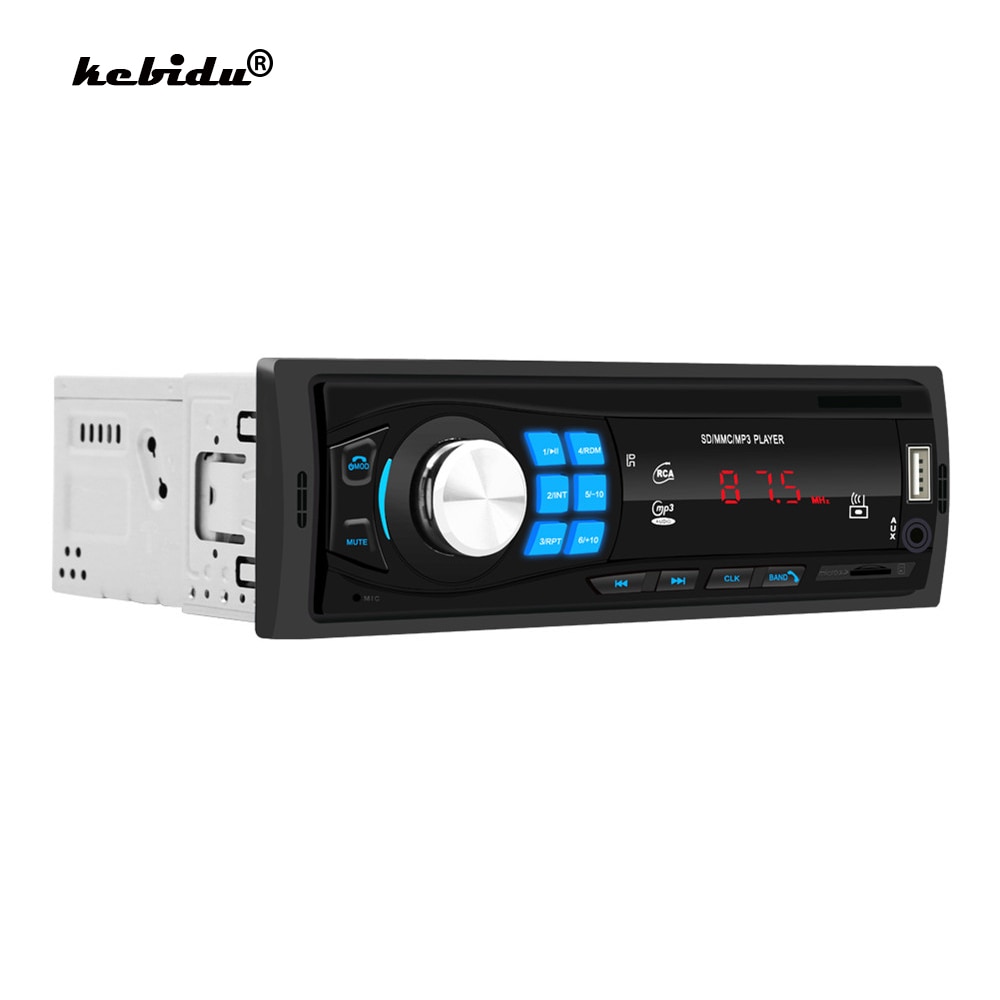 Kebidu 12V Autoradio 1 Din Bluetooth Handsfree Car Stereo MP3 Speler In-Dash Ondersteuning Fm Mp3 Usb wma Aux In Auto Speler