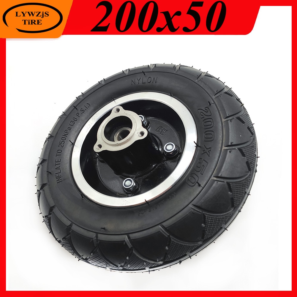 200x50 Pneumatic Wheel Tire 200*50 Inner Outer Tyre with Disc Brake Rim for Electric Scooter Parts