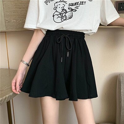 Pantalones cortos de cintura estrecha para mujeres, falda de 10-13-14-20-30 años de verano, para estudiantes de escuela secundaria y primaria: XXL