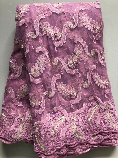 Nigerian Laces Fabrics Tulle African Laces Fabric Wedding African French Net Lace YLL5095 fucshia
