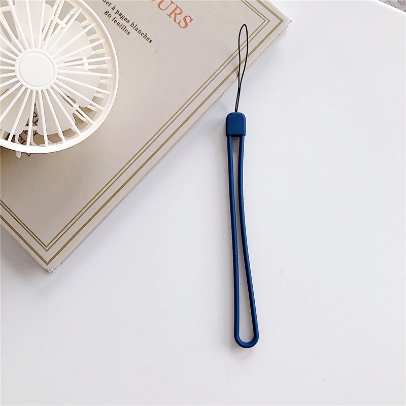 Liquid Soft Rubber Silicone String Wrist Lanyard for Keys Mobile Phone Charm Strap for iPhone Samsung Huawei Finger Ring Pendant: Dark Blue