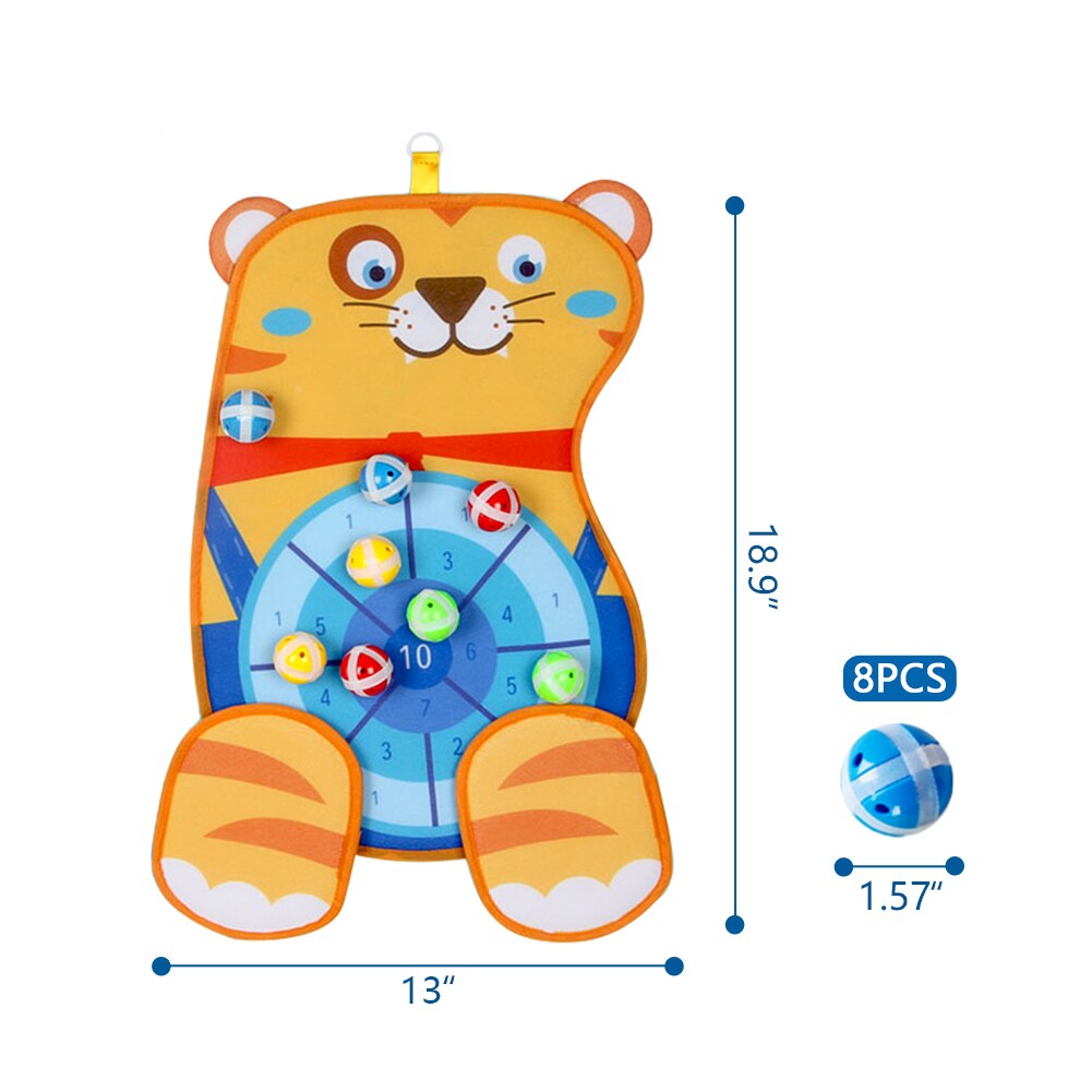 Pelota pegajosa, tablero de dardos, juego de césped familiar, juguetes para niños, sacos de arena para niños, bola para lanzar al aire libre, interacción entre padres e hijos: Tiger