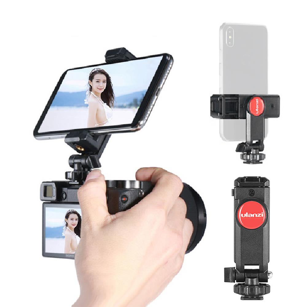Camera Phone Tripod Mount Tiltable Phone Clamp 360 Rotation Light Stand Microphone Video Recording