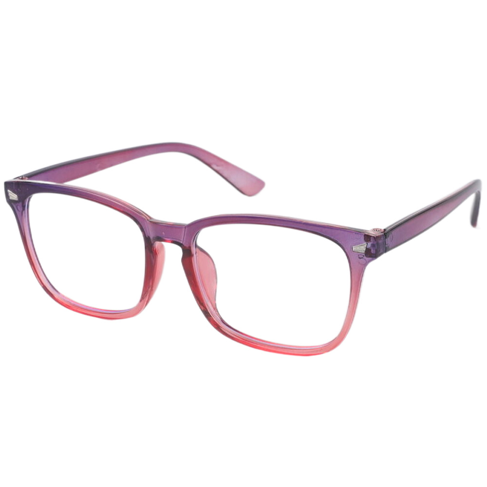Gafas clásicas con bloqueo de luz azul, gafas cuadradas para ordenador, montura de gafas para Nerd, gafas antirayos azules para juegos de ordenador: Morado