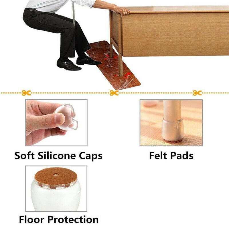 32Pcs Chair Leg Silicone Caps Pad Furniture Table Feet Cover Floor Protector(12-16mm)