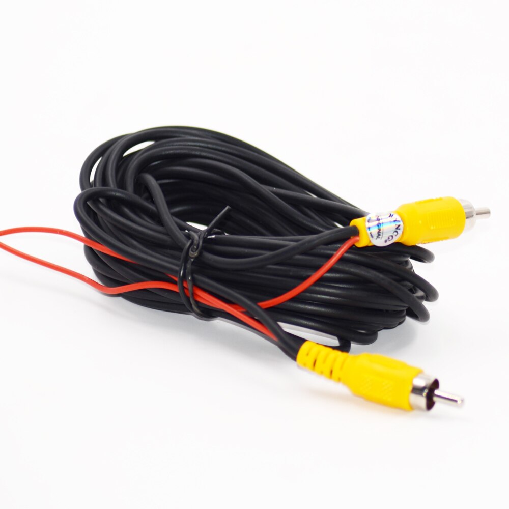 Ledning kabel rca video kabel 10m for ryggekamera 10 15 20m rca video kabel bil bakover rygge parkeringskamera