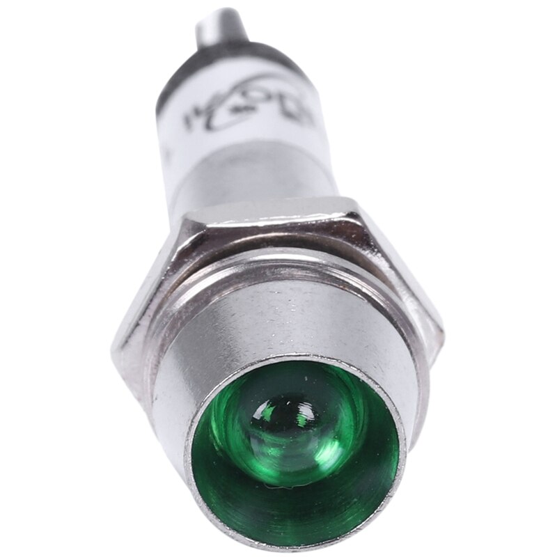 8Mm Led Dashboard Waarschuwingslampje 12V Controle Lampje Groen 1pz
