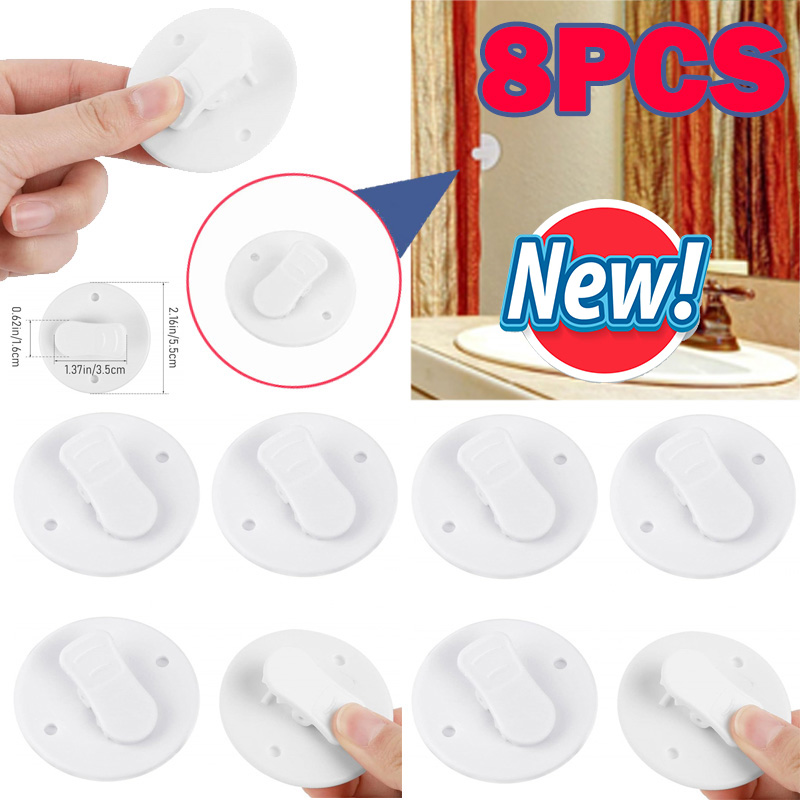 8-4PCS Shower Curtain Weight Clips Shower Windproof Splash Guard Self Adhesive Curtain Clips Home Decoration Accessorie Room
