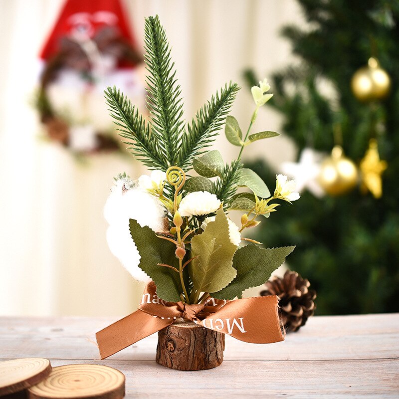 Kunstige juletræ mini xmas træ bord dekoration jul ornament år noel navidad natal fest forsyninger: E