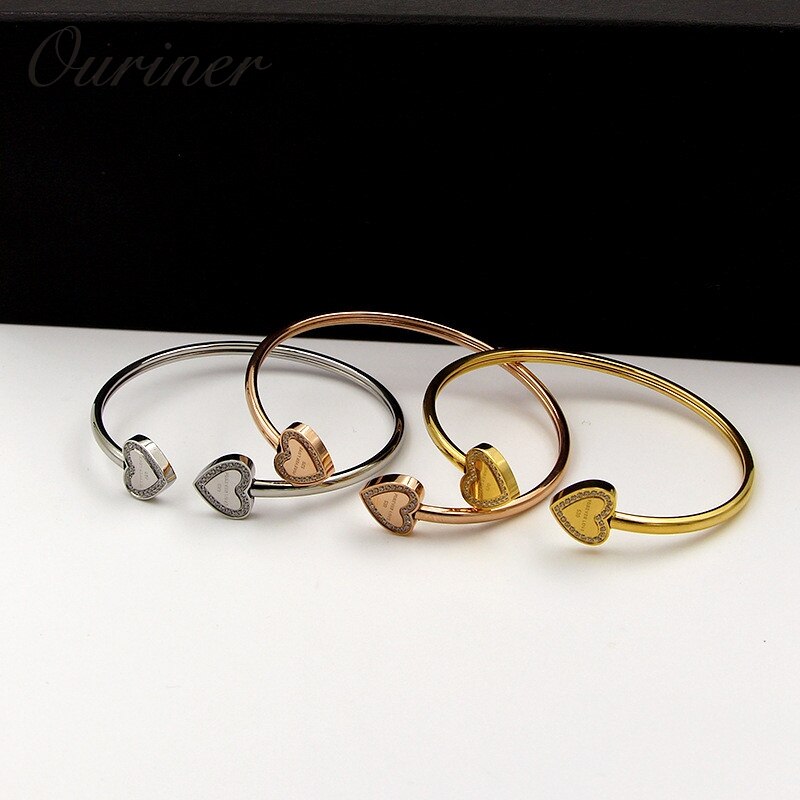 Mærke kvinder smykker rustfrit stål armbånd & armring til kvinder guldfarvet forever love tag armbånd  k0097