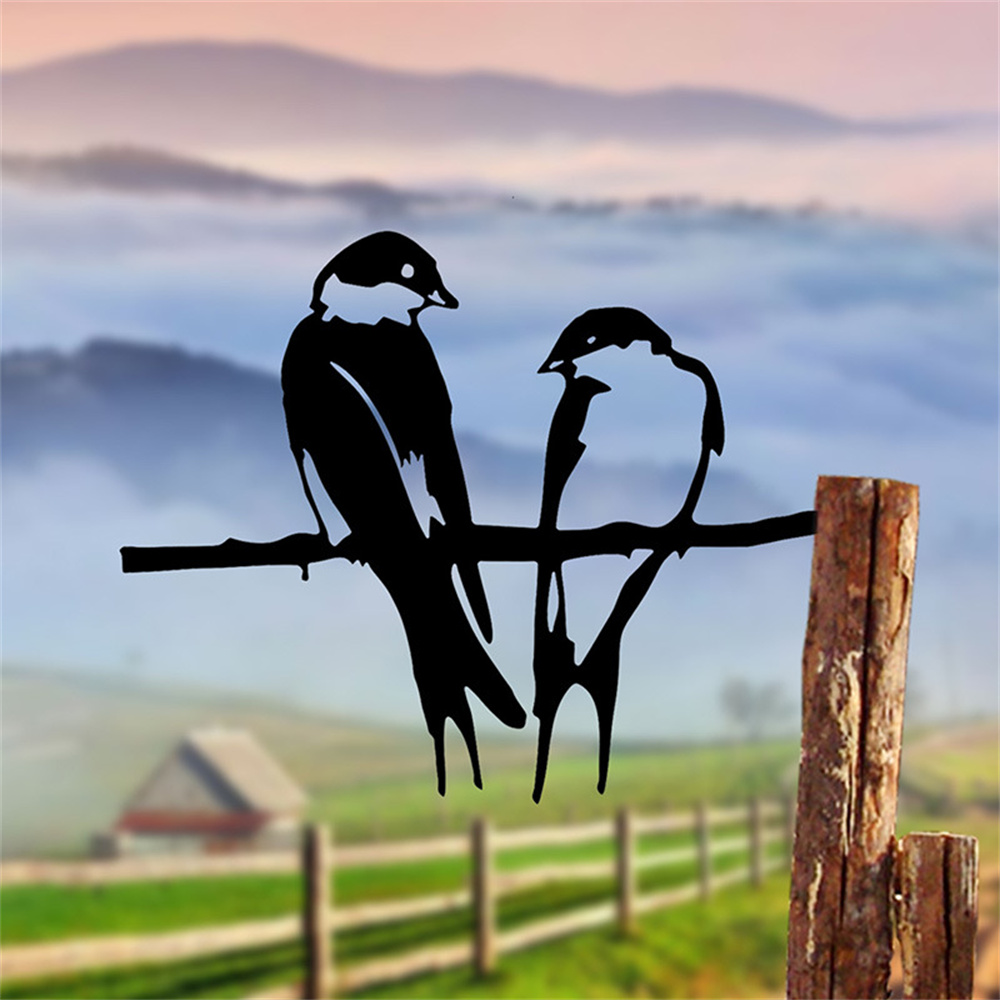 Oiseau en acier en fer forgé, modèle d&#39;oiseau sur pied en métal, décoration artistique d&#39;oiseau en métal, décor de paysage de jardin et de cour