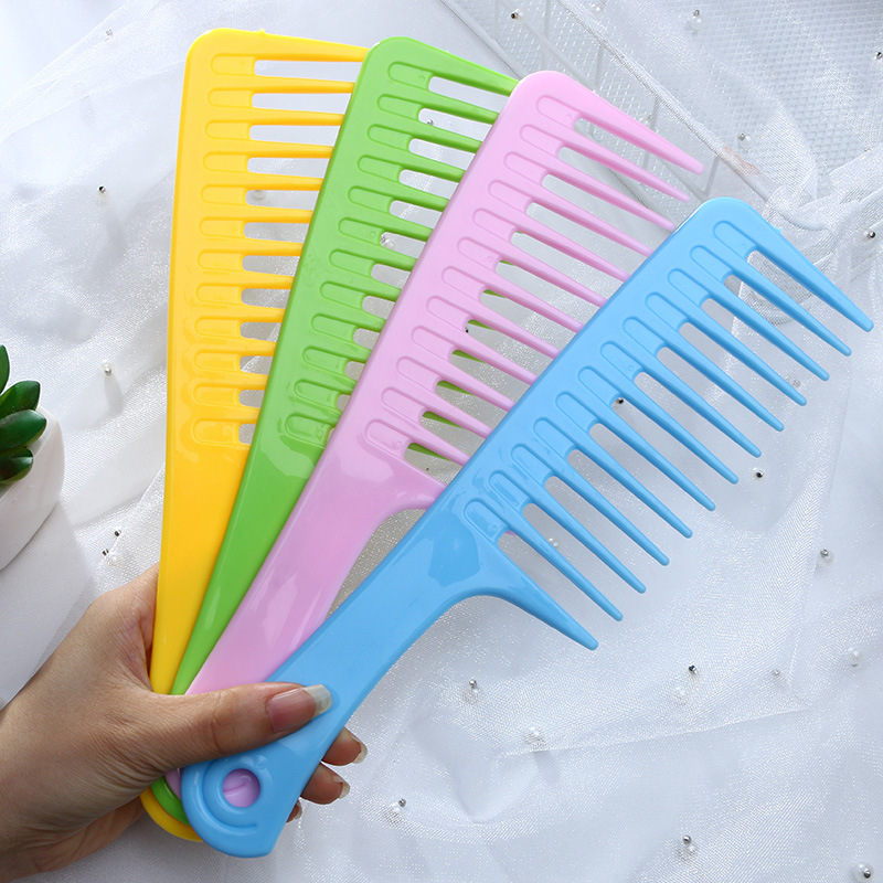 Peine de peluquería resistente al calor para mujer, cepillos de pelo rizado con gancho húmedo, herramientas de estilismo, dientes anchos y gruesos