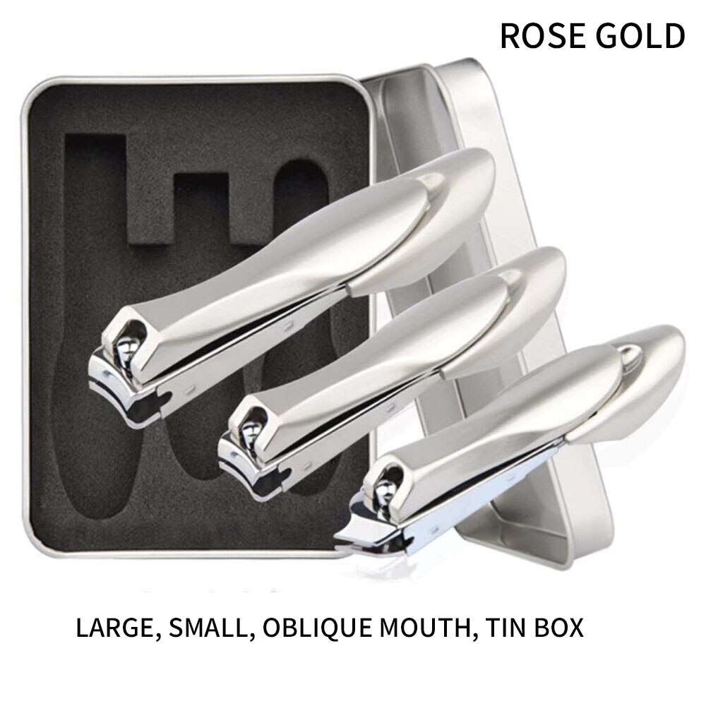 Splash-proof stainless steel nail clippers manicure tools pedicure scissors nail toenail outdoor: Set rose gold