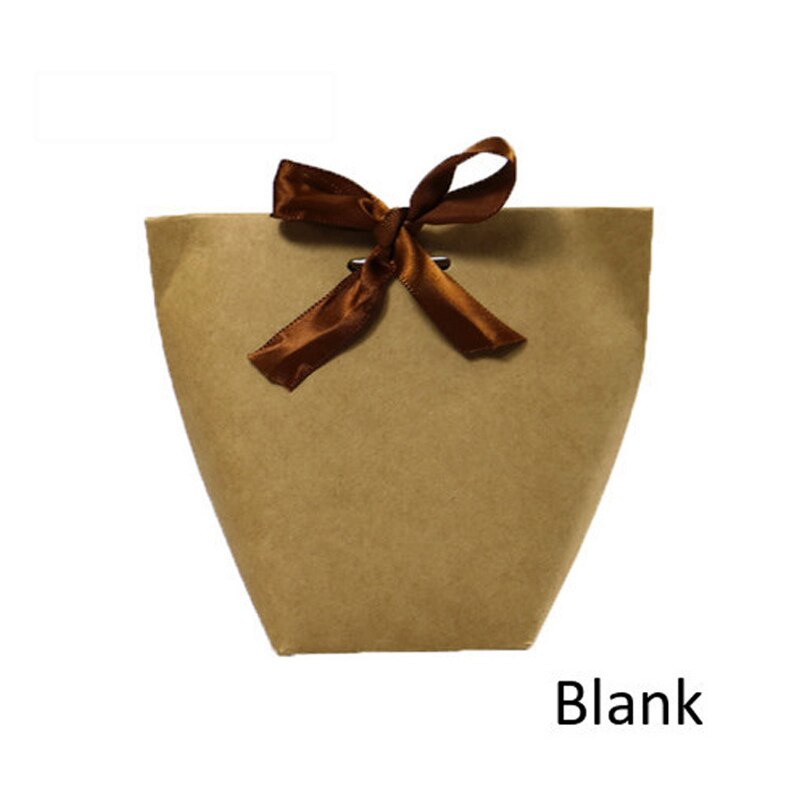 Boksepakke kfaft papirposer opskalere sort hvid bronzing fransk tak takker emballage æsker merci slikpose 5 stk: Kraft blank