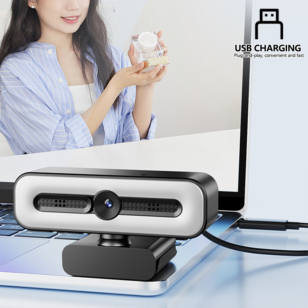 4k/2k/1080p webcam hd con microfono, luce webcam a led con messa a fuoco automatica, telecamere per computer e pc, webcam per registrazione video