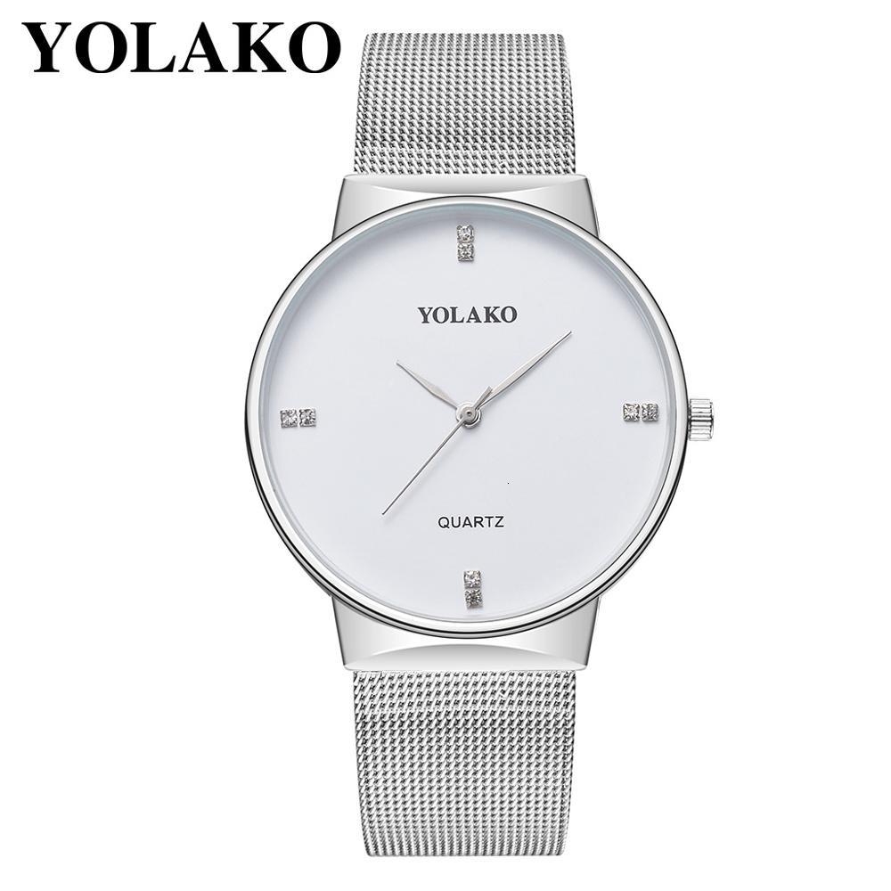 YOLAKO Paar Horloges Voor Liefhebbers Luxe Diamant Rvs Heren Horloge Paar Horloge Voor Liefhebbers Mannelijke Klok Reloj Mujer