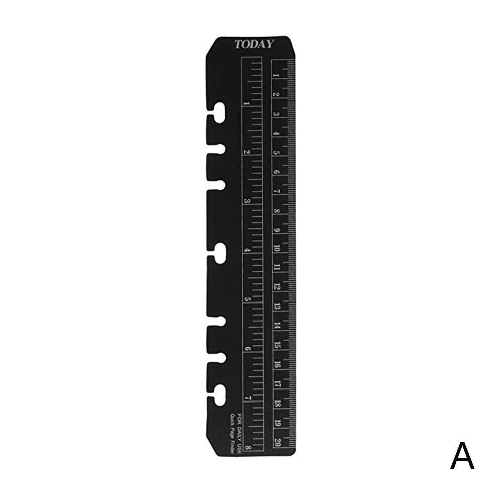 2 Pcs Notebook Page PVC Loose-leaf Separator Page A5/A6/A7 Size Different Multi-function Holes Ruler Bookmark 6 K5W6: A5 - black