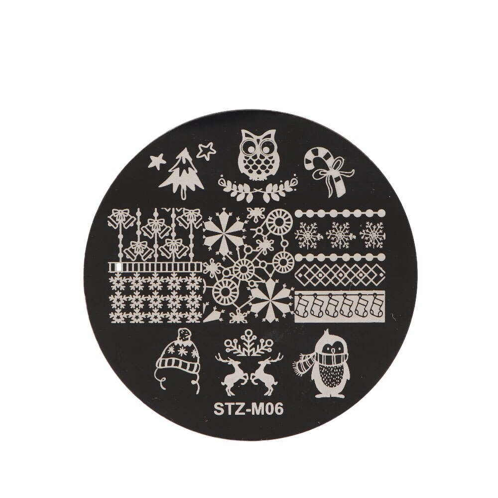 Pochoirs pour ongles, modèle de sapin de noël, renne, plaque d&#39;estampage, Nail Art: M06