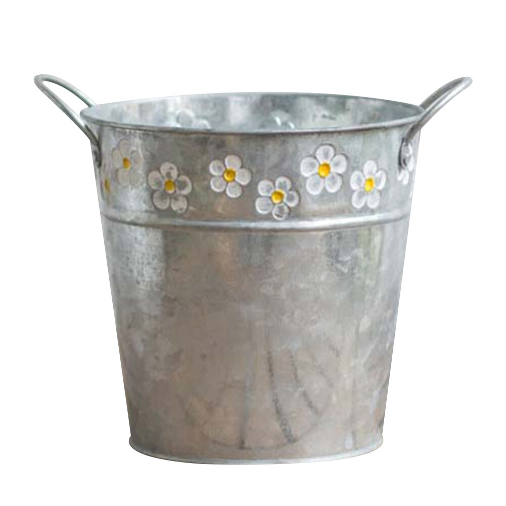 Cubo de hierro para flores, maceta, colgante Retro, barril, cubos para flores, plantas J2Y: C