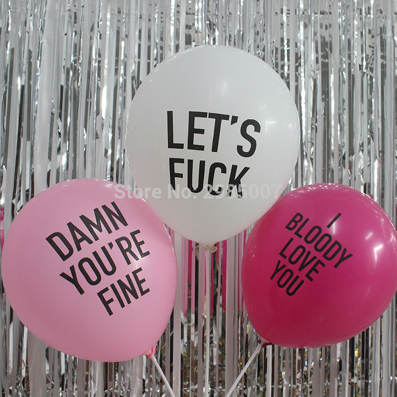 12pcs/lot abusive balloons funny rude Badass balloon Bachelorette Party Decorations Offensive Abusive Prank Collection