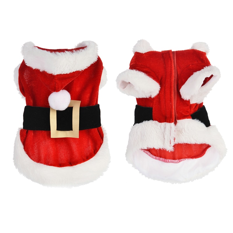 Kerst Pet Dog Kostuums Met Hoed Grappige Kerstman Kostuum Voor Honden Winter Warme Jassen Hondenkleding Xs/X/M/L/Xl