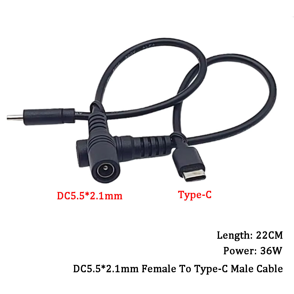 DC 5.5*2.1/3.5*1.35 Female Cables 5521 Power Jack DC Power Conector 5.5x2.1mm to Type-C /Micro/Mini USB Charging Cable Converter