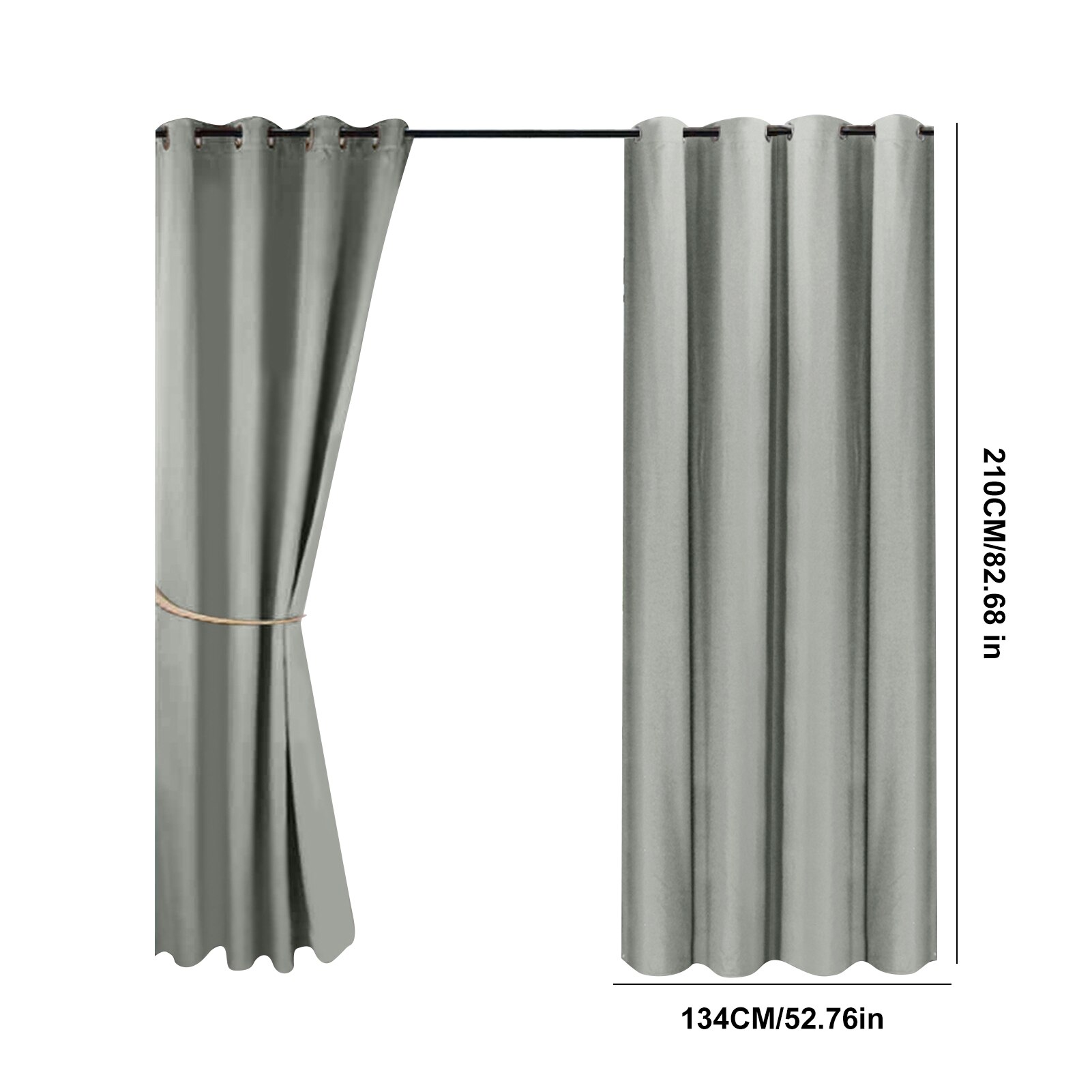 Cortinas opacas de tela de poliéster para exteriores, cortinas sólidas a prueba de agua para ventana de cocina, dormitorio y sala de estar