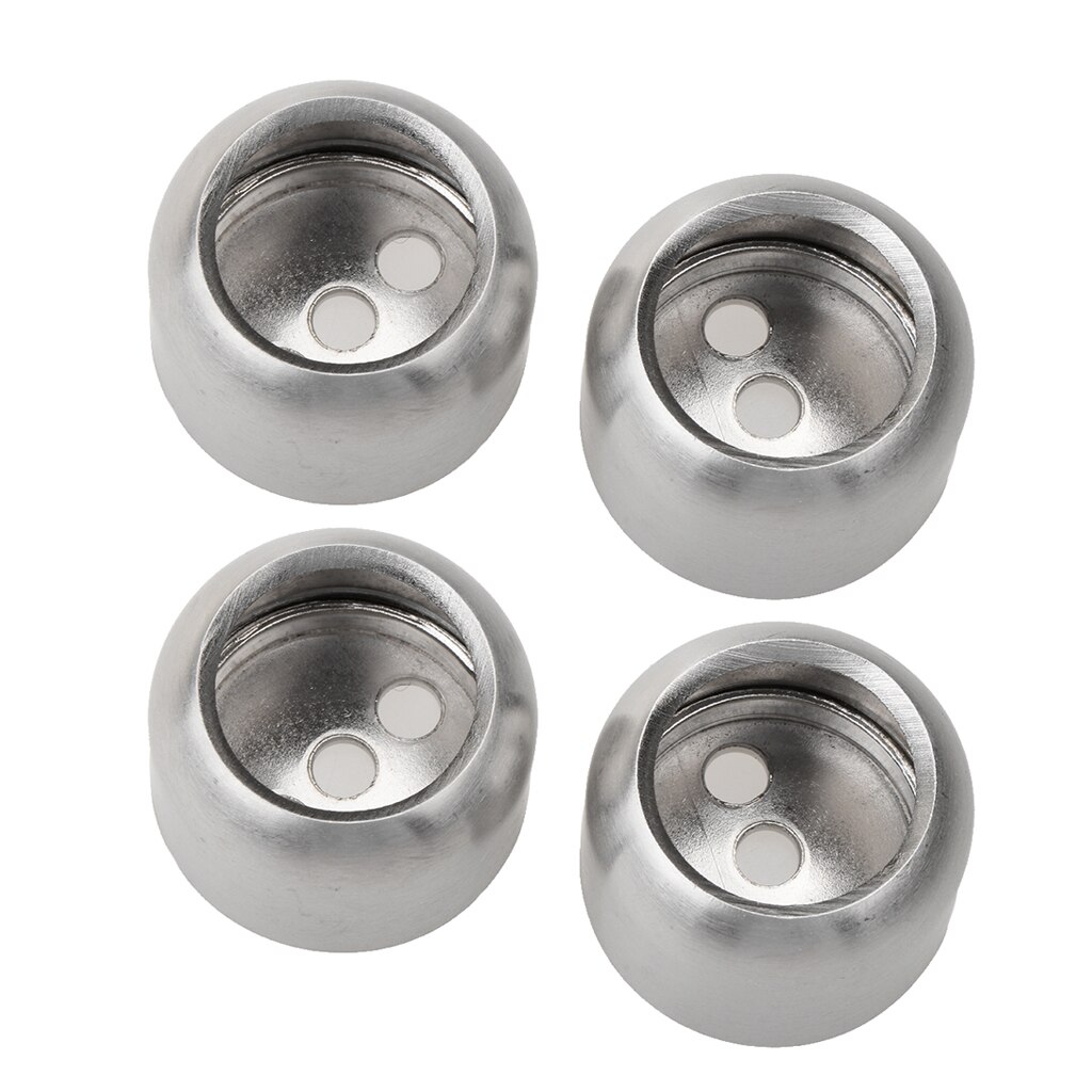 4x Schrank Rohr Halterung Hängen Schiene Flansch Stange Ende Unterstützung, 19mm Dia