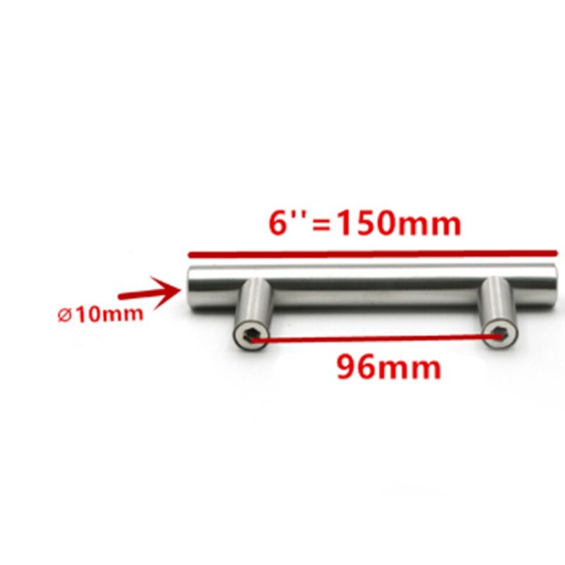 Tiradores en T para muebles de cocina, manijas de acero inoxidable para puerta, armario y Bar, 15 piezas, 150x