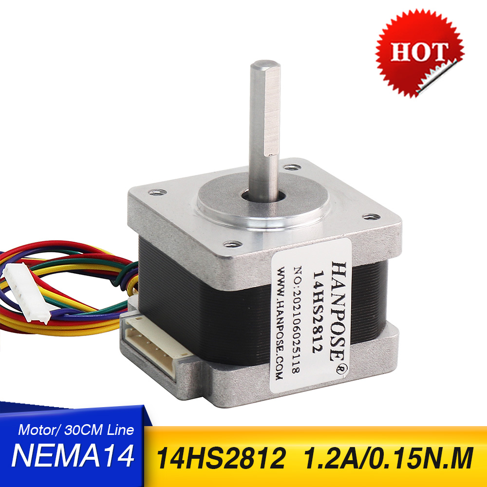 Nema 14 stepmotor 14 hs 2812 4- bly 1.2a 0.15n, m nema 14 motor til cnc graveringsfræser