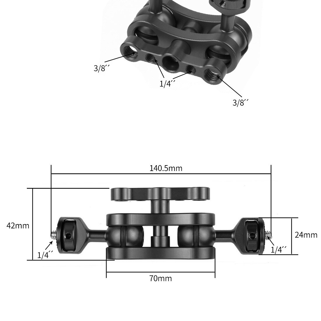 Brazo mágico de cámara con doble cabezal de bola, con pinza de garra de cangrejo, soporte Universal para Monitor, Super abrazadera, soporte para luz de vídeo SLR foto