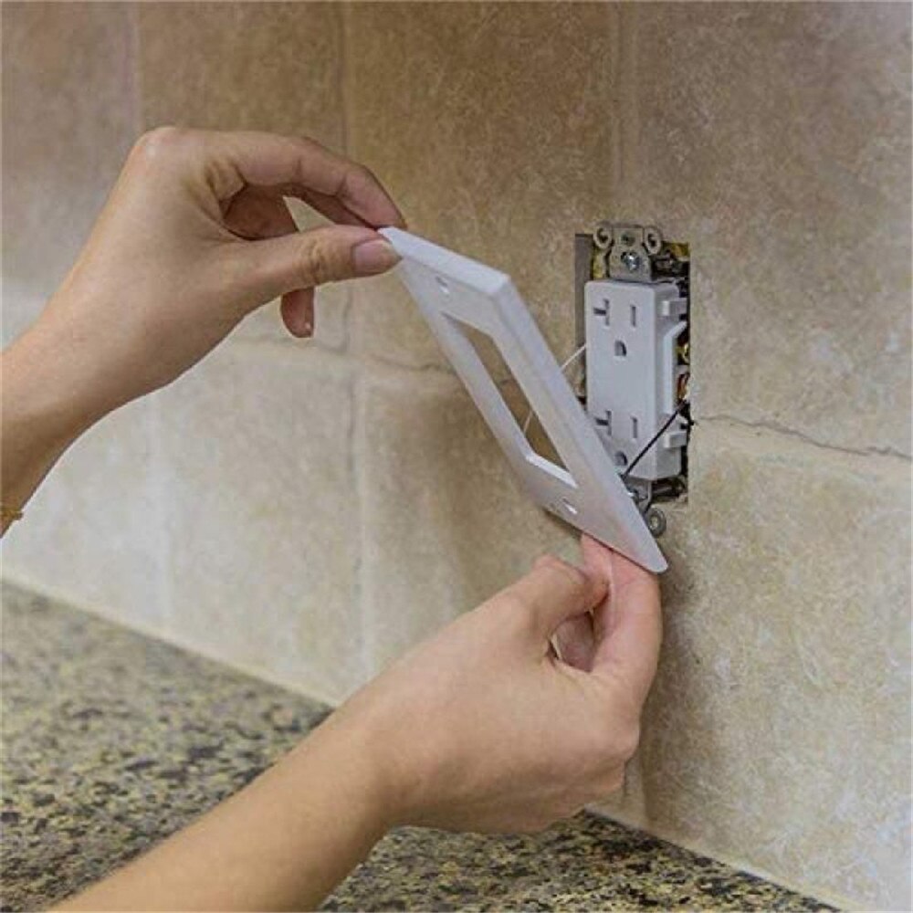 6Pack Wall Outlet Plate LED Night Light Illuminated Plug Cover With Sensor Inductive Guidelight Easy Snap On No Wire Or Battery