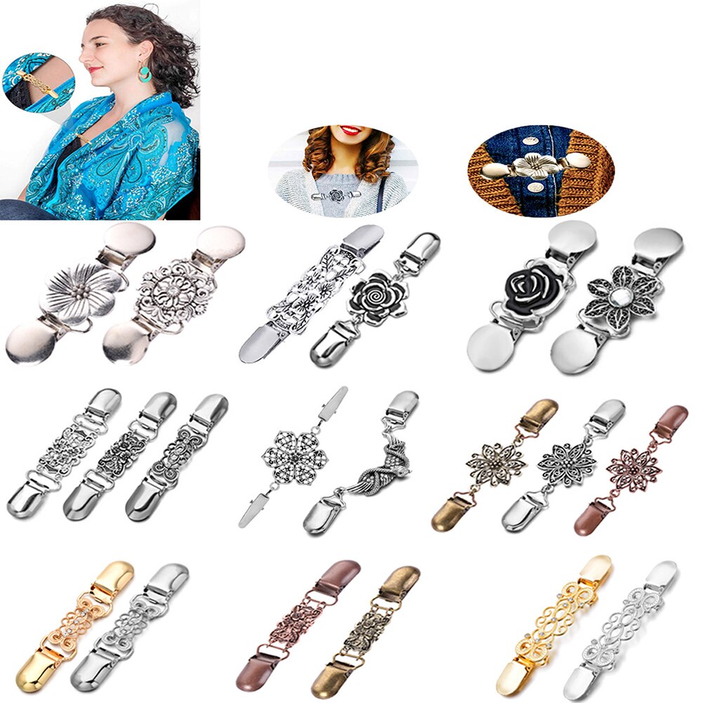 Chandail pince broche pince pour vêtements décor support métallique rétro pull Cardigan perlé accessoires Cardigan pince