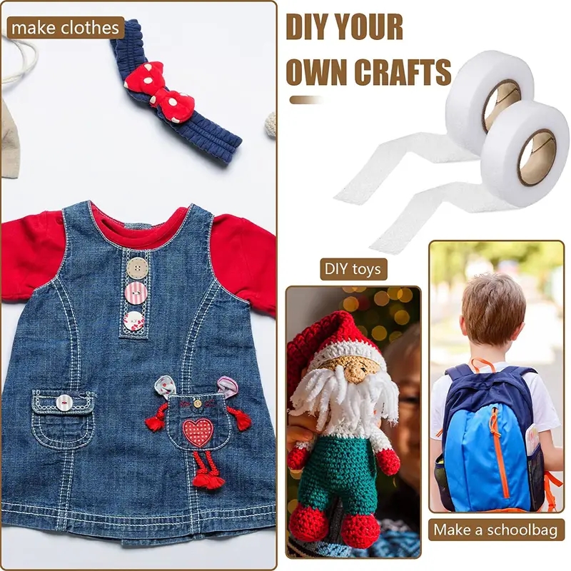 64 meter Zwart Wit dubbelzijdig Interlining Zelfklevende Stof Kleding Ijzer op Zoom Tape Interlining Web DIY Naaien Accessoires