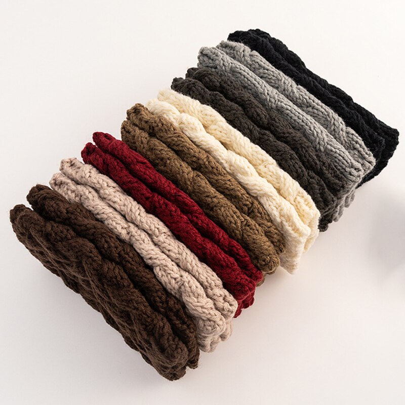 Rodilleras cortas de punto para mujer, calentador de pies informal, Color sólido, cálido, suministros de ganchillo para la rodilla, Otoño e Invierno