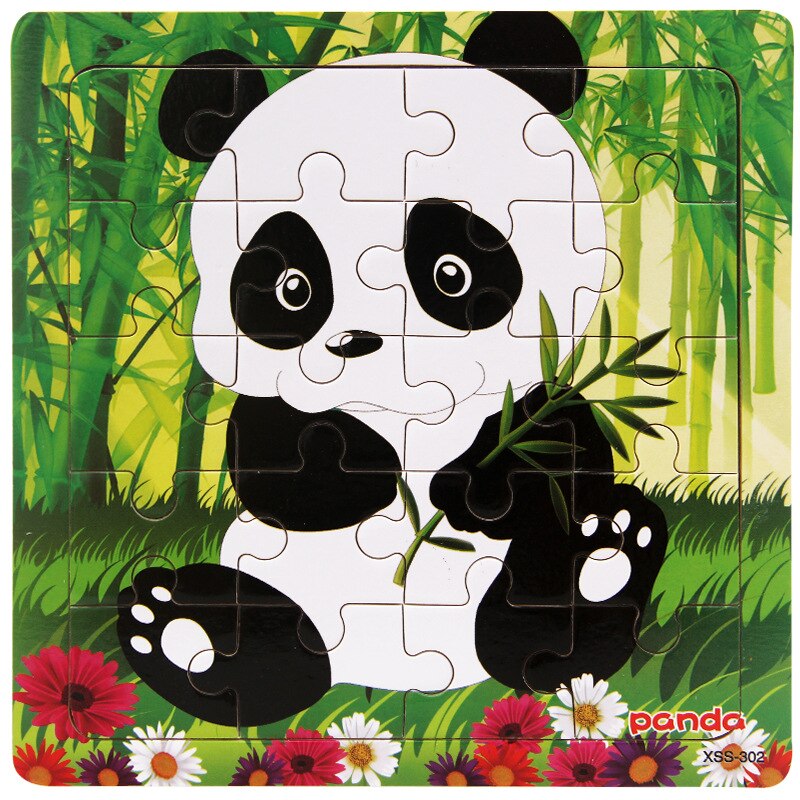 Kleine 3D Puzzle kinder 20 Stück von Holz Wald Tier Geschichte Puzzle Idiom Puzzle Pädagogisches Spielzeug: Silber