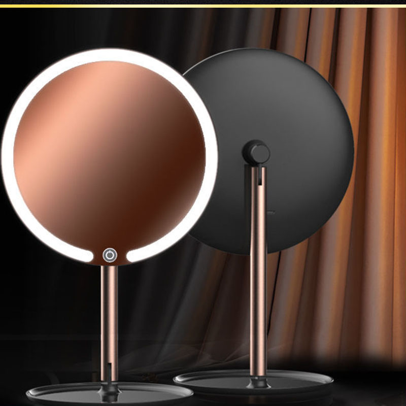 Staande Ronde Make Geleid Make-Up Spiegel Tafel Decoratieve Huis Woonkamer Badkamer Spiegel Decoratie Thuis Espelho Spiegel